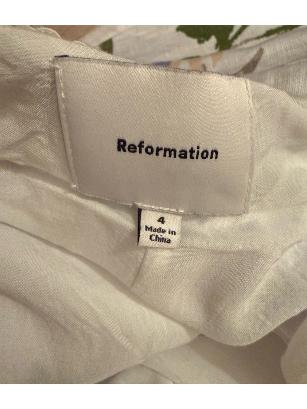Reformation Anatolia Corset Tank & A-Line Midi Skirt linen Set white floral sz 4 - Picture 9 of 16